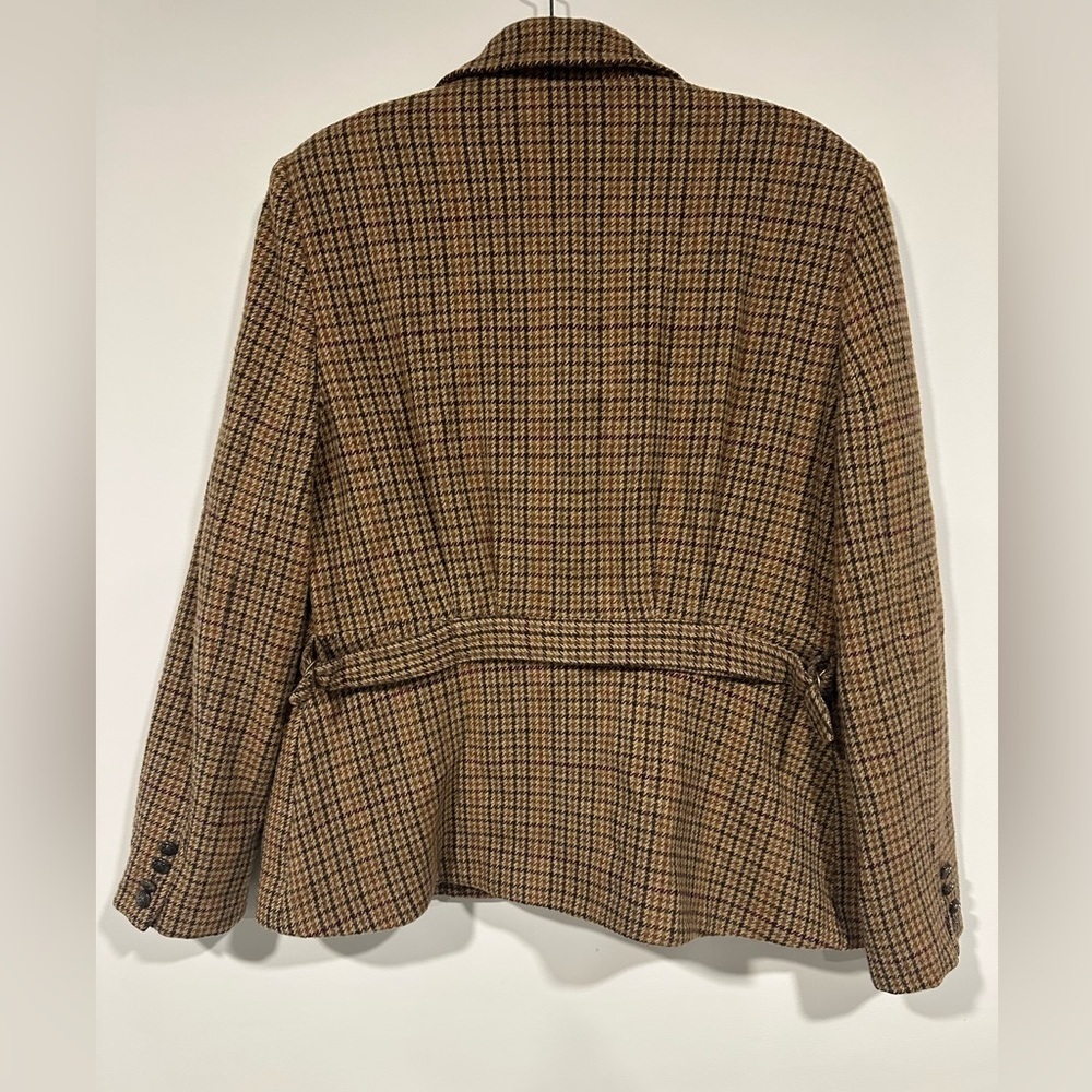 Vintage Lauren Ralph Lauren Wool Houndstooth Blazer Jacket 10 - Picture 2 of 6